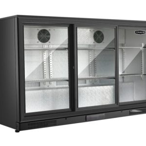 Sterling Pro Green SP3HC-LOW-BS Sliding Triple Door Low Height Bottle Cooler, 274 x 330ml Bottles