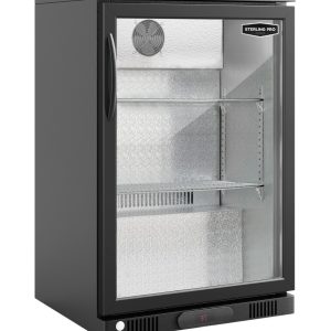Sterling Pro Green SP1HC-LOW-BK Hinged Single Door Low Height Bottle Cooler, 106 x 330ml Bottles