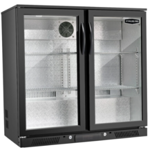 Sterling Pro SP2HC-LOW-BH Hinged Double Door Low Height Bottle Cooler, 180 x 330ml Bottles