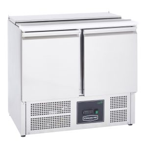Sterling Pro Cobus SPU200SL 2 Door Hinged Lid & Chop Board Saladette Counter, 240 Litres