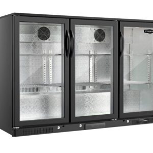 Sterling Pro Green SP3HC-LOW-BH Hinged Triple Door Low Height Bottle Cooler, 274 x 330ml Bottles