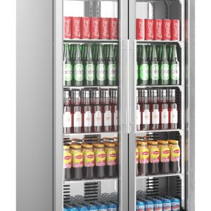 Sterling Pro Green SP220-STS Double Door Stainless Steel Upright Bottle Cooler, 458 Litres