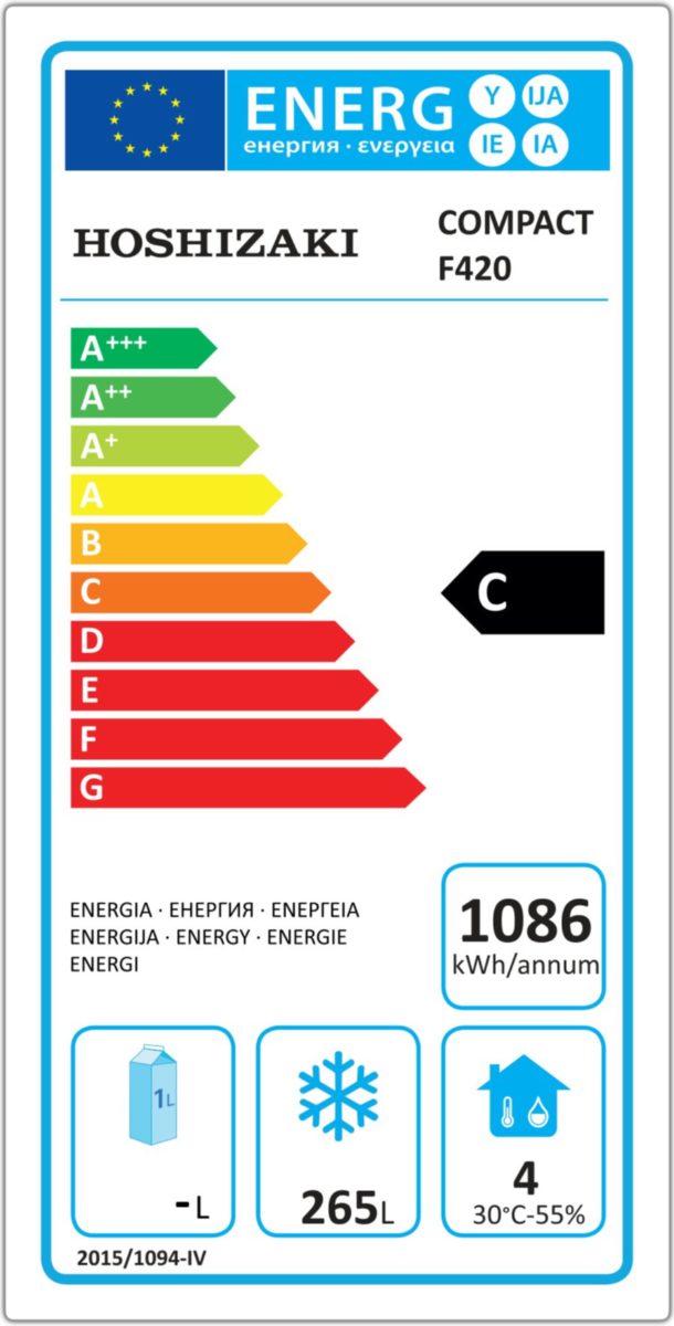 Hoshizaki Compact K420L C DR GU Single Door White Upright Refrigerator, 343 Litres - Image 2