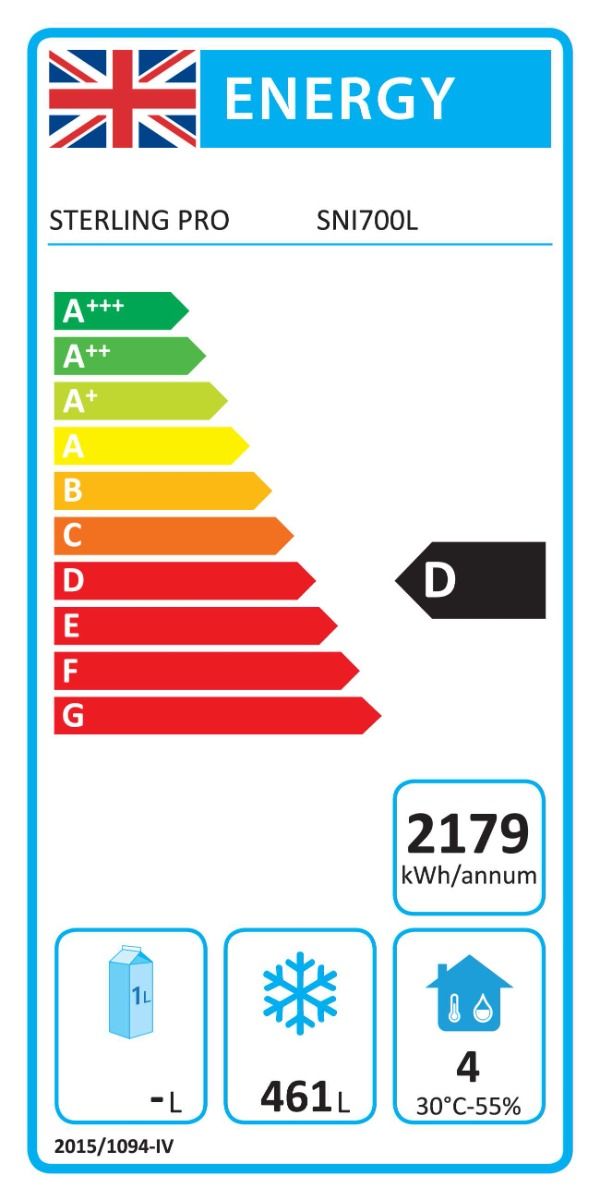 Sterling Pro Green SNI700L Single Door Left Hinged Gastronorm Freezer Cabinet, 700 Litres - Image 3